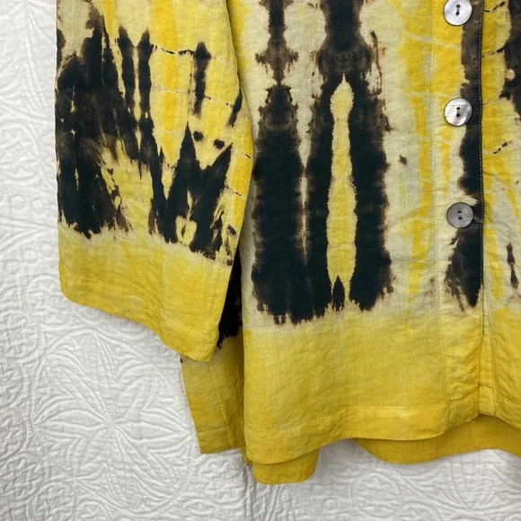 John Mark Yellow and Black Tie-Dye Tunic - Picture 5 of 15